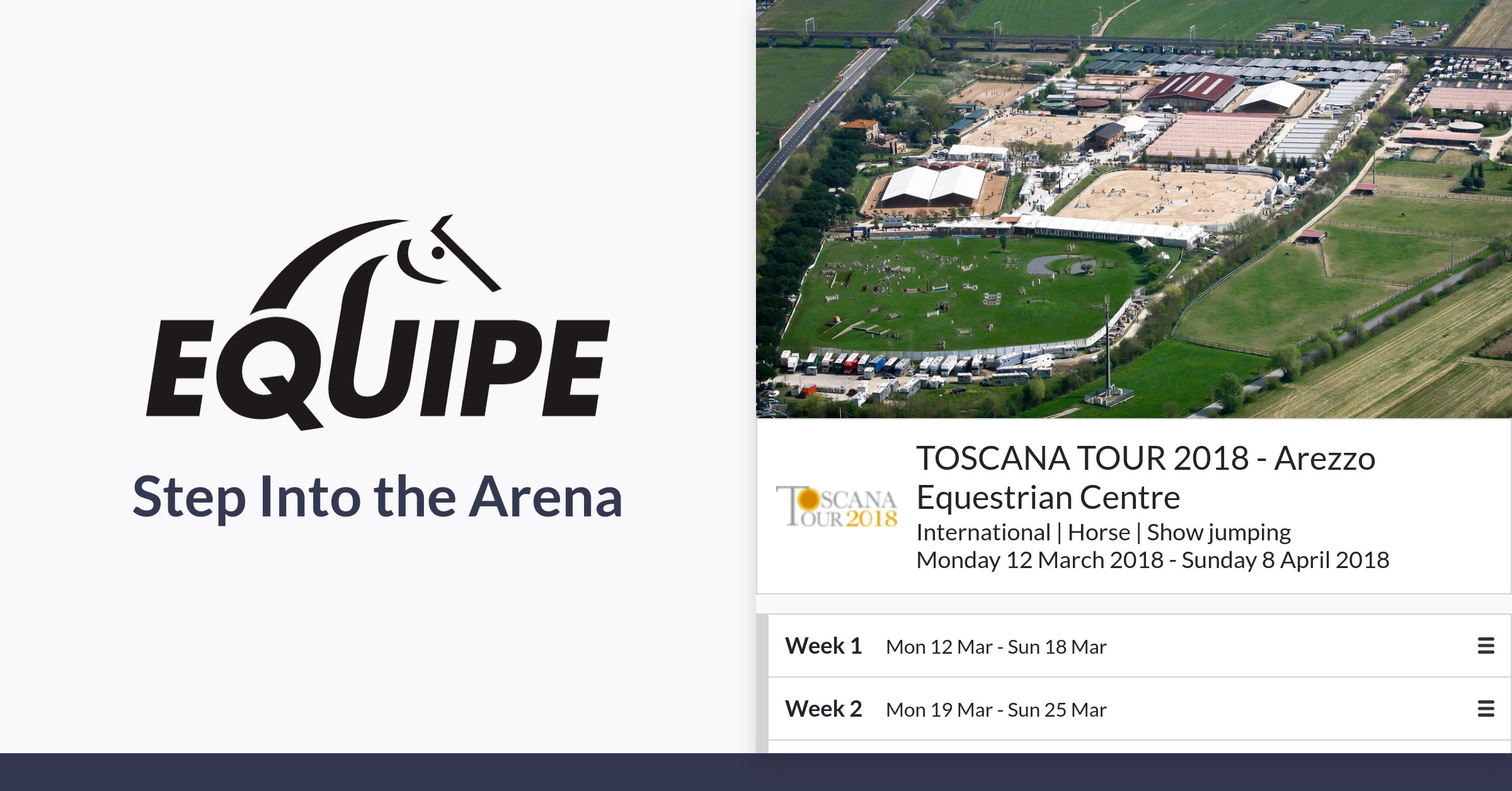 TOSCANA TOUR 2018 Arezzo Equestrian Centre